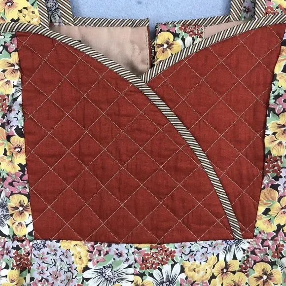 Vintage Anna Belinda Womens Dress Boho Hippie Cottage Brown Small S - Picture 3 of 12